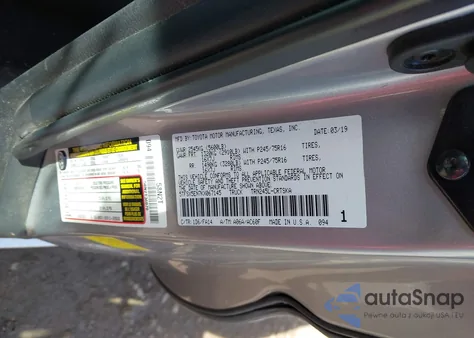 2019 Toyota Tacoma Sr from USA, damaged, VIN 5TFSX5EN7KX067145